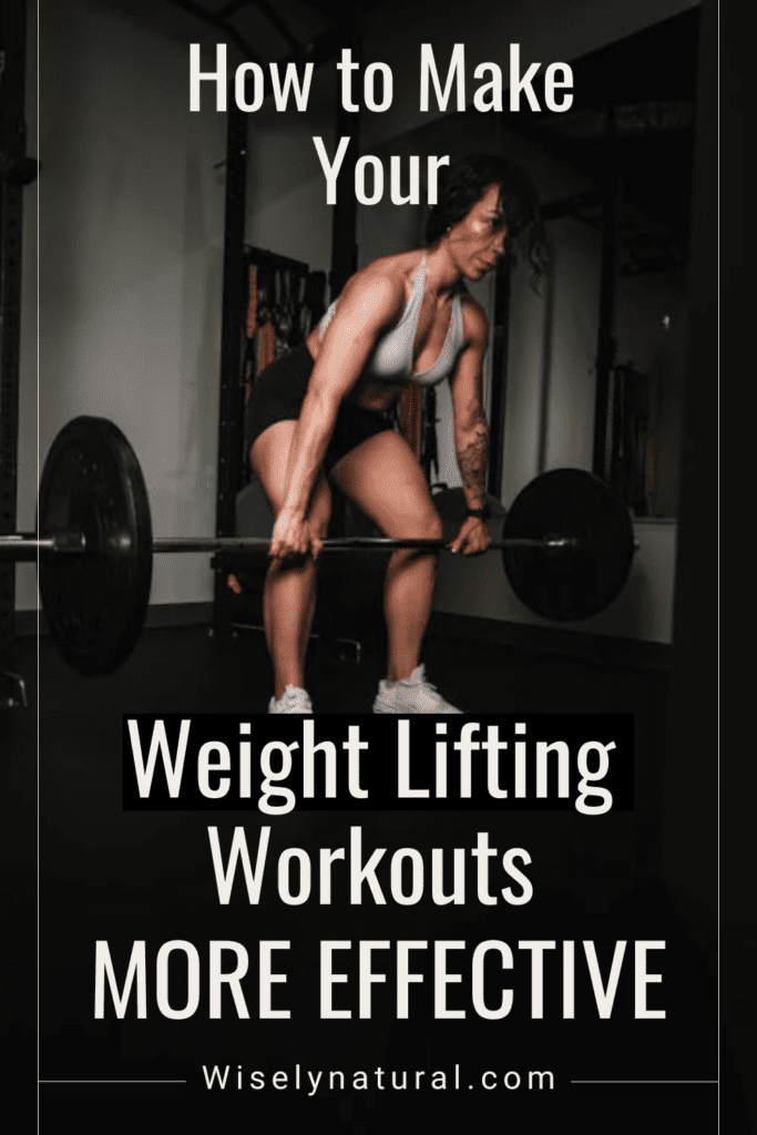 Weightlifting woman making workouts effective/